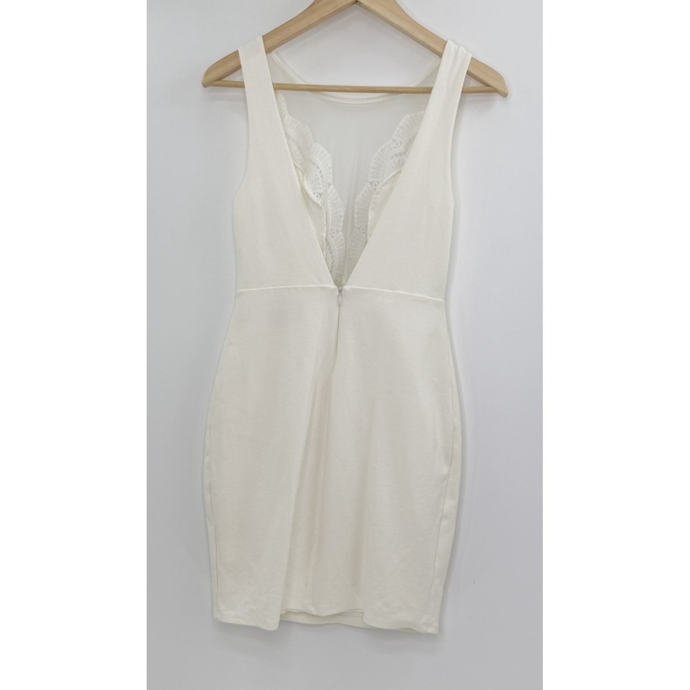 Lulus White Lace Bodycon Sleeveless Sheath Cocktail Party USA Wedding Event - Picture 2 of 14